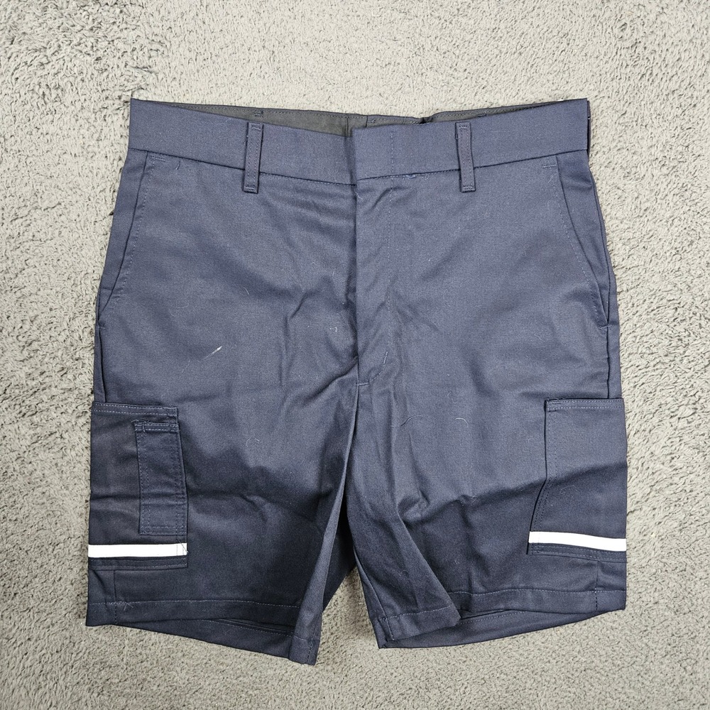 FedEx Stan Herman Mens Navy Blue Cargo Work Shorts Reflective FD28042 Size 36R